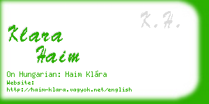 klara haim business card